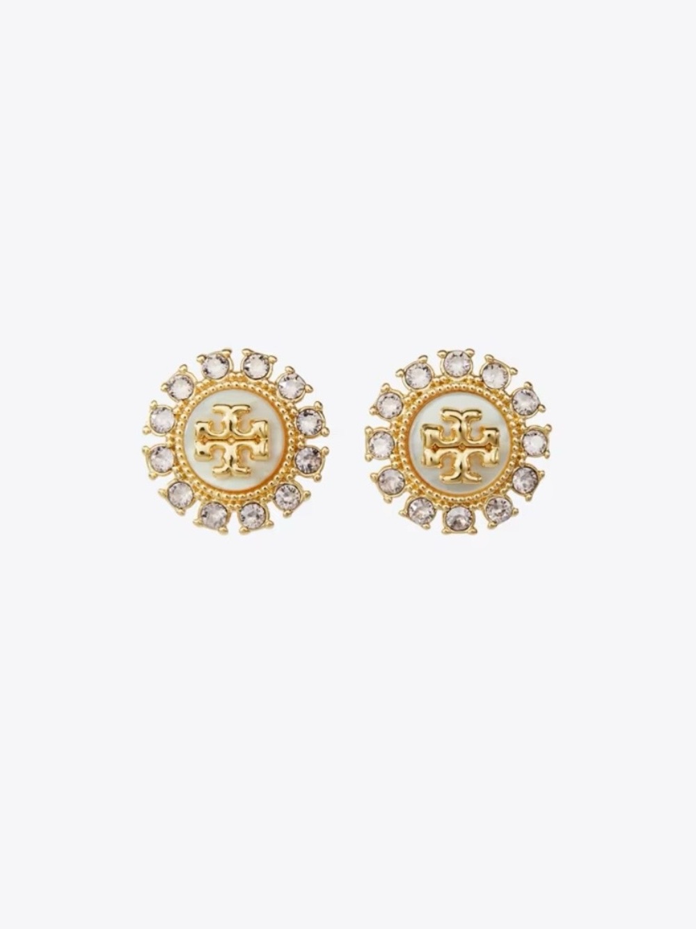 Tory Burch Moondance Crystal Stud Earrings NWOT